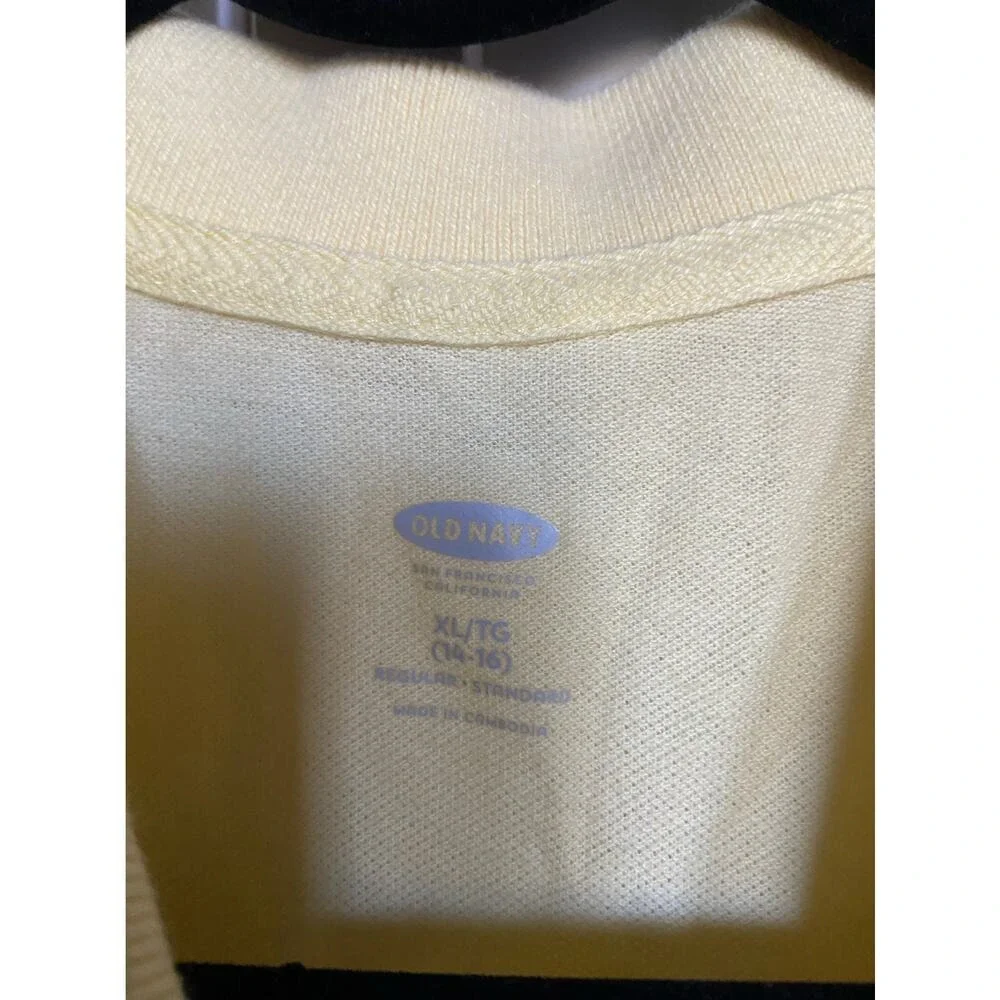 Old Navy Girls Yellow Uniform Polo Shirt XL 14-16 Long Sleeve Cotton‎ NEW